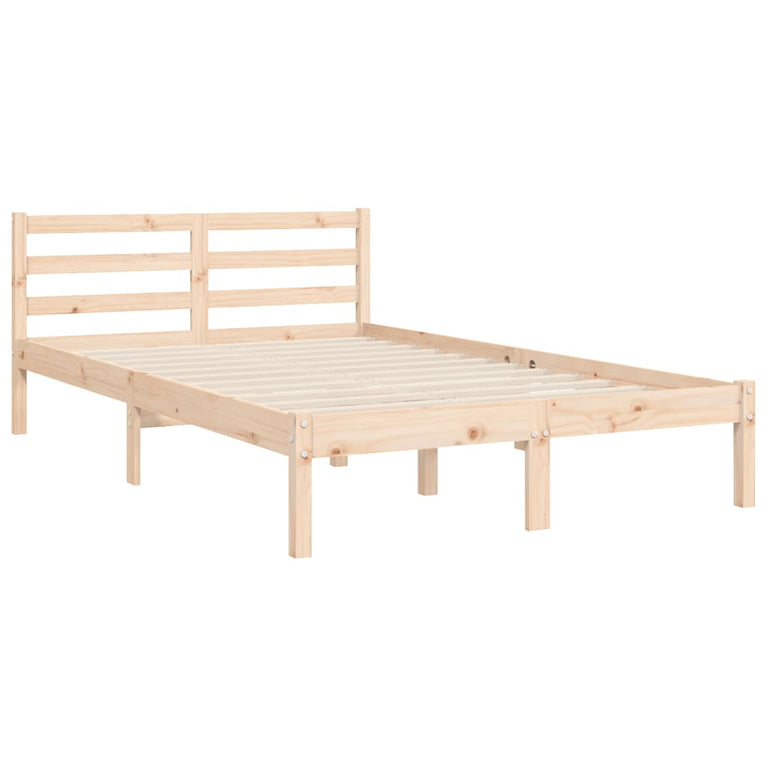 Bedframe met hoofdbord massief hout 4FT6 Double