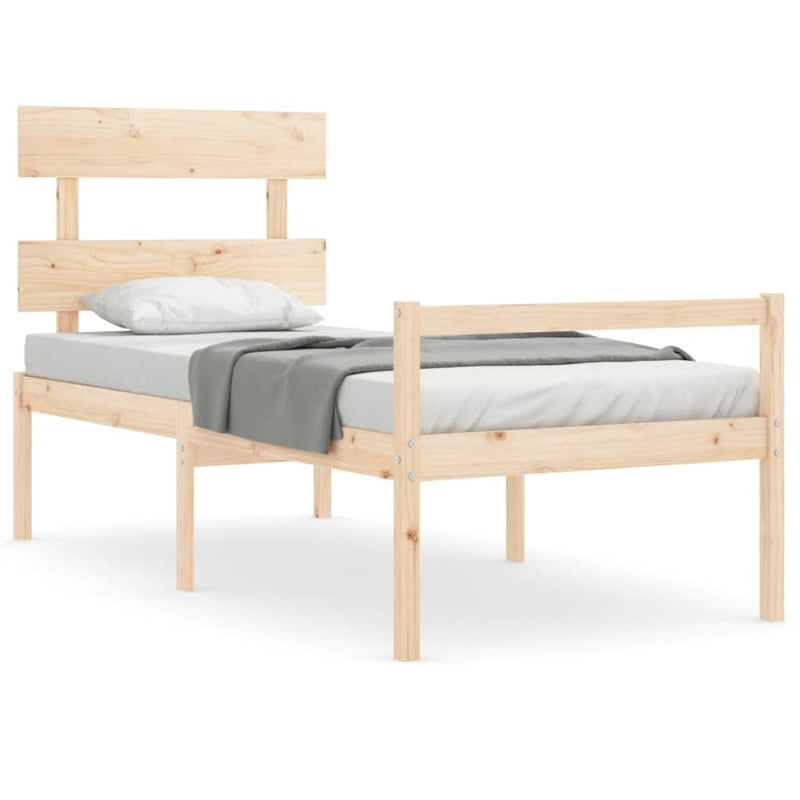 Seniorenbed met hoofdbord massief hout Small Single