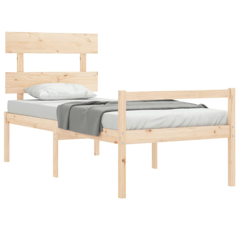 Seniorenbed met hoofdbord massief hout Small Single