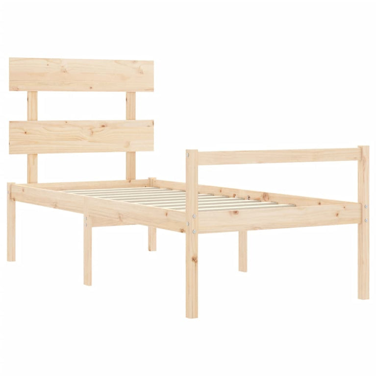 Seniorenbed met hoofdbord massief hout Small Single
