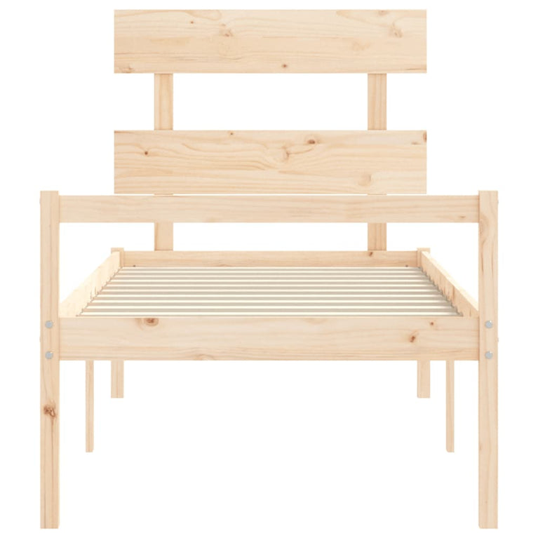 Seniorenbed met hoofdbord massief hout Small Single