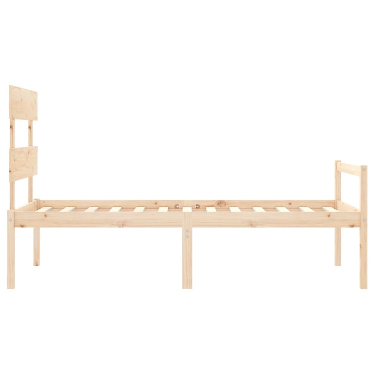 Seniorenbed met hoofdbord massief hout Small Single