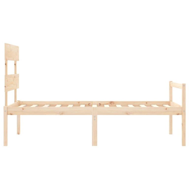 Seniorenbed met hoofdbord massief hout Single