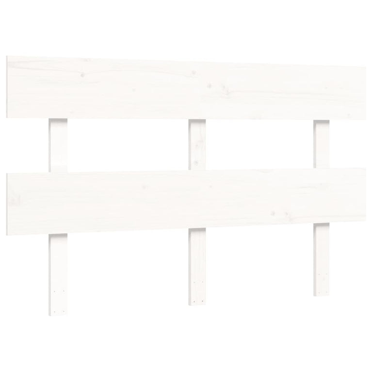Seniorenbed met hoofdbord massief hout wit Small Double
