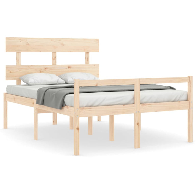 Seniorenbed met hoofdbord massief hout Double