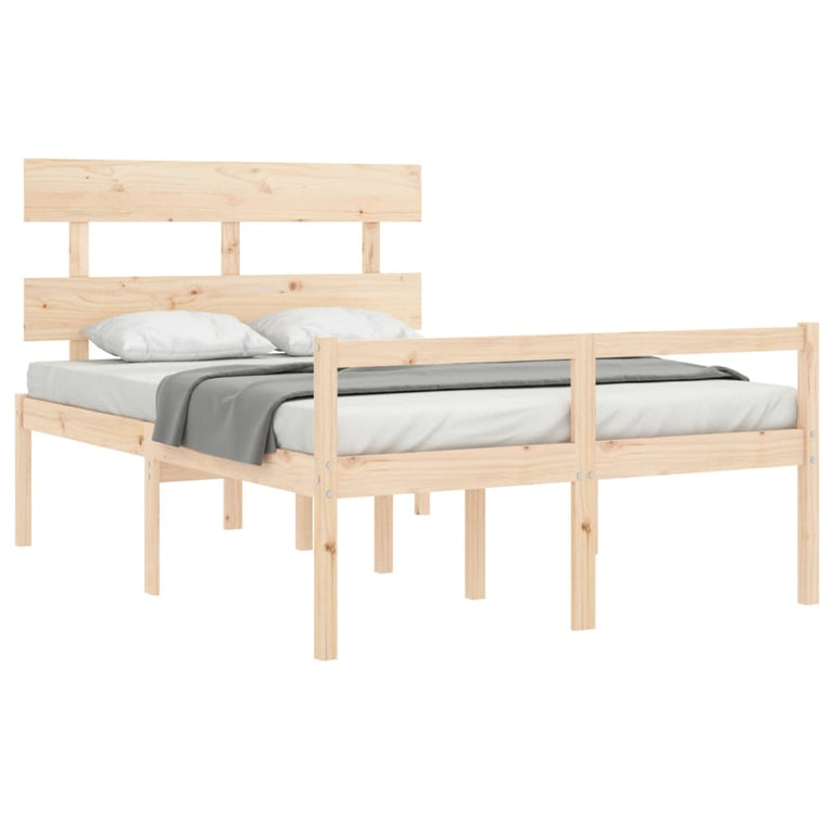 Seniorenbed met hoofdbord massief hout Double