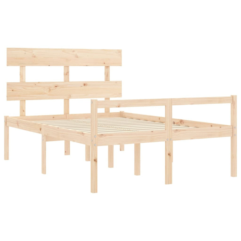 Seniorenbed met hoofdbord massief hout Double