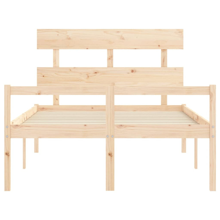 Seniorenbed met hoofdbord massief hout Double