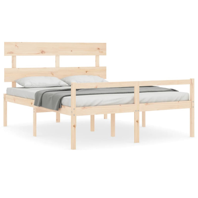 Seniorenbed met hoofdbord massief hout 160x200 cm