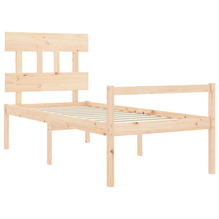 Seniorenbed met hoofdbord massief hout Small Single