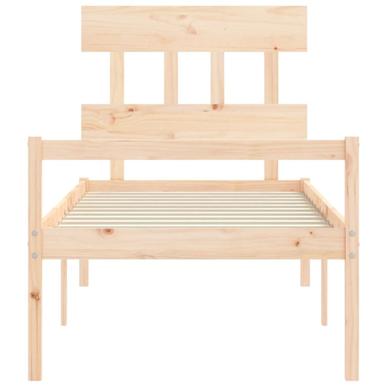 Seniorenbed met hoofdbord massief hout Small Single