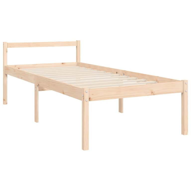Seniorenbed met hoofdbord massief hout Small Single
