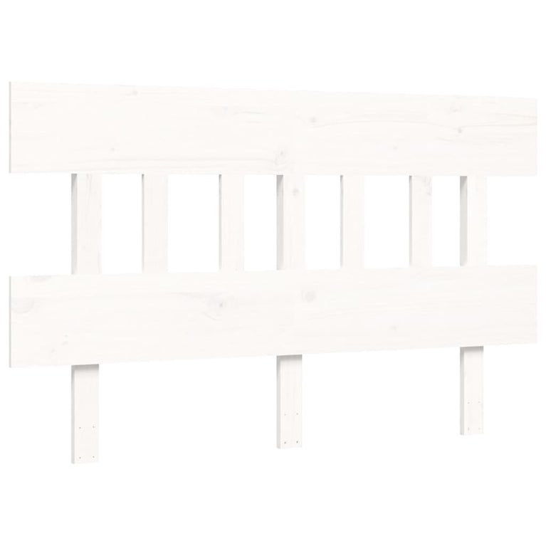 Seniorenbed met hoofdbord massief hout wit Small Double