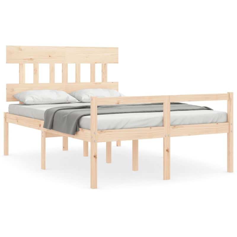 Seniorenbed met hoofdbord massief hout Double