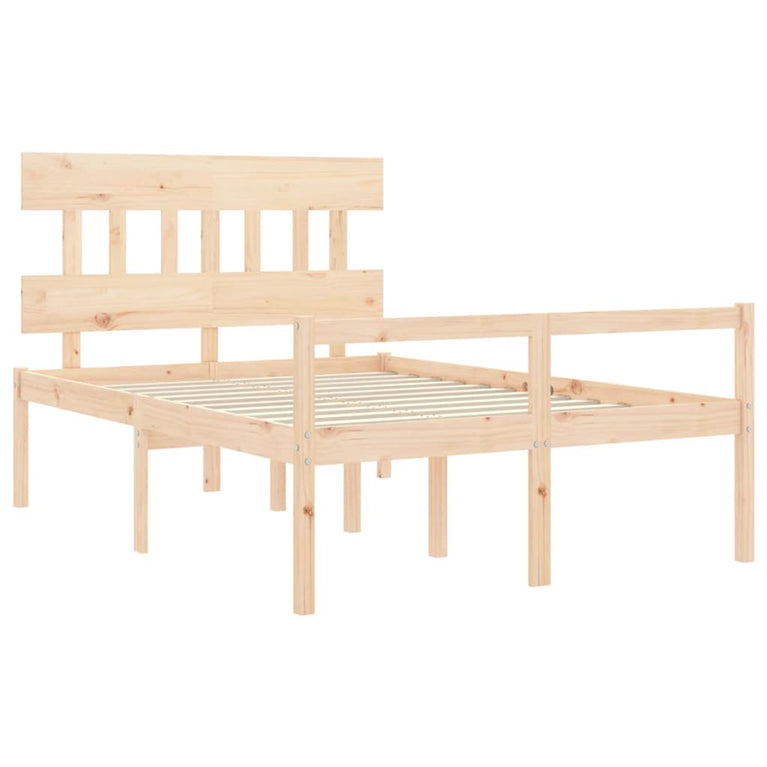 Seniorenbed met hoofdbord massief hout Double