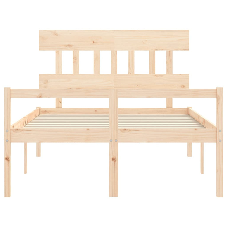 Seniorenbed met hoofdbord massief hout Double