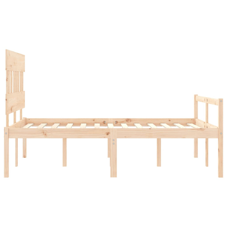 Seniorenbed met hoofdbord massief hout Double