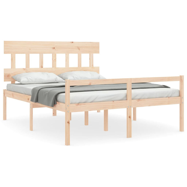 Seniorenbed met hoofdbord massief hout 160x200 cm