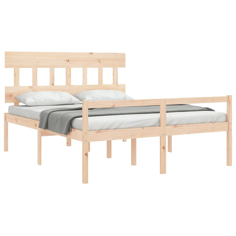 Seniorenbed met hoofdbord massief hout 160x200 cm