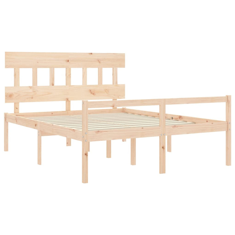 Seniorenbed met hoofdbord massief hout 160x200 cm