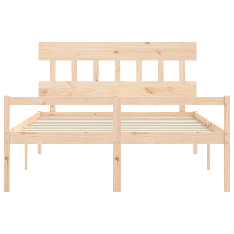 Seniorenbed met hoofdbord massief hout 160x200 cm