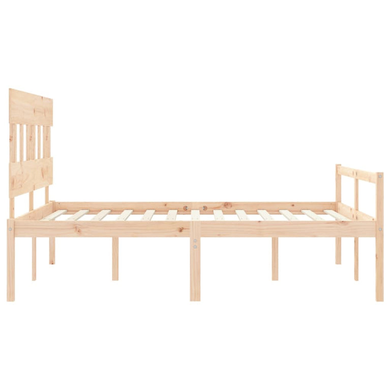 Seniorenbed met hoofdbord massief hout 160x200 cm