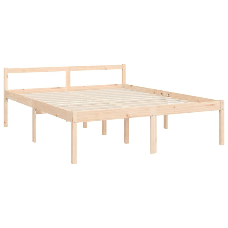 Seniorenbed met hoofdbord massief hout 160x200 cm