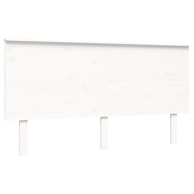 Seniorenbed met hoofdbord massief hout wit King