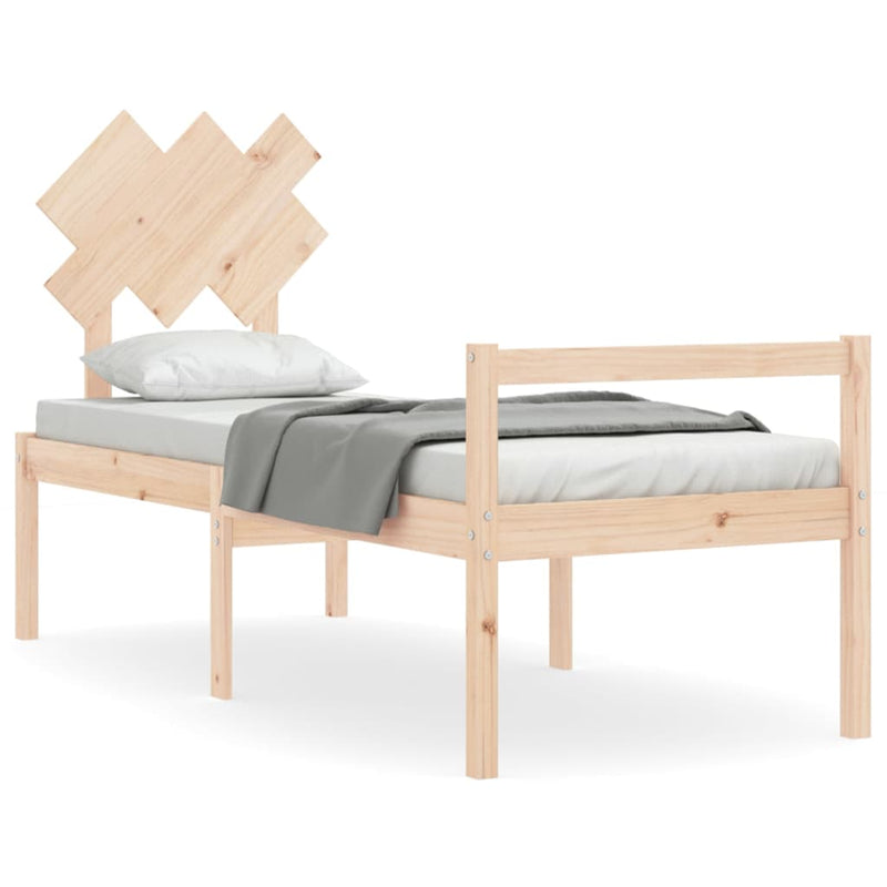 Seniorenbed met hoofdbord massief hout Small Single