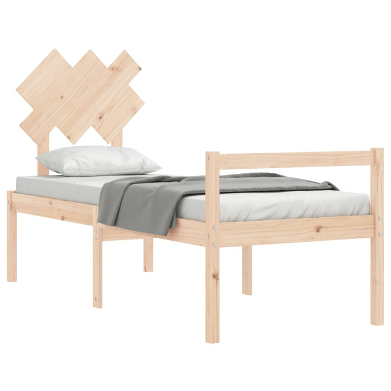 Seniorenbed met hoofdbord massief hout Small Single