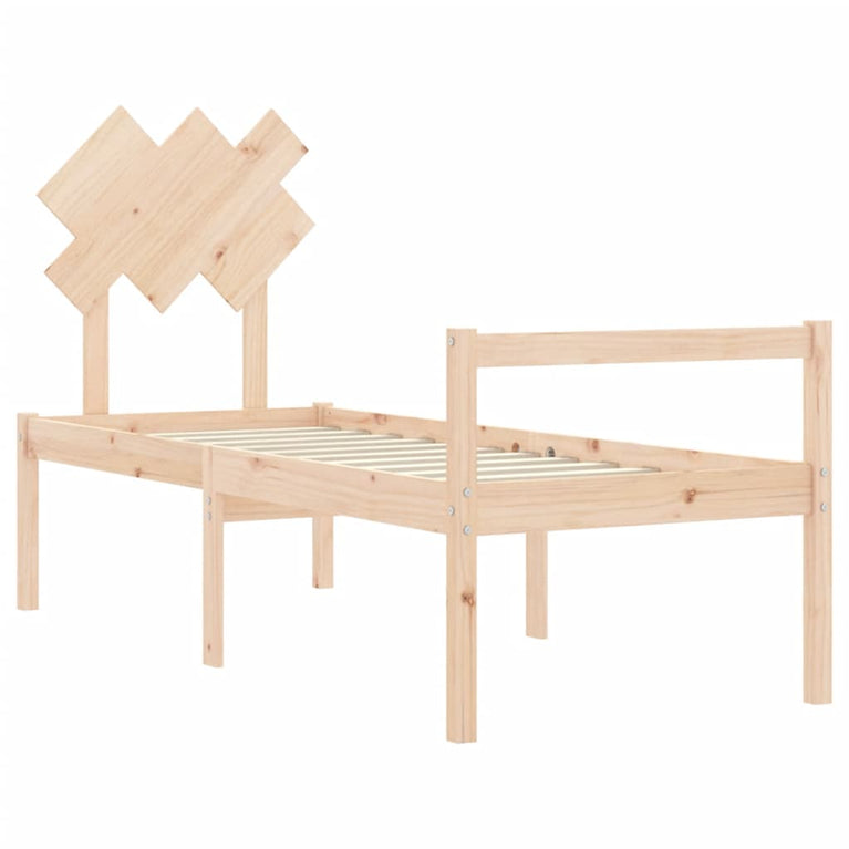Seniorenbed met hoofdbord massief hout Small Single