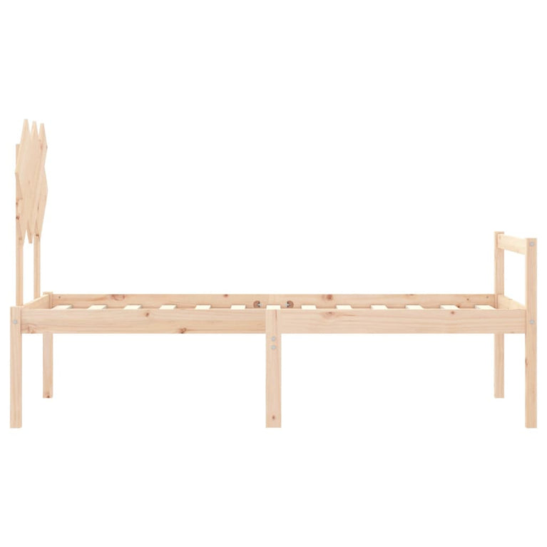 Seniorenbed met hoofdbord massief hout Small Single