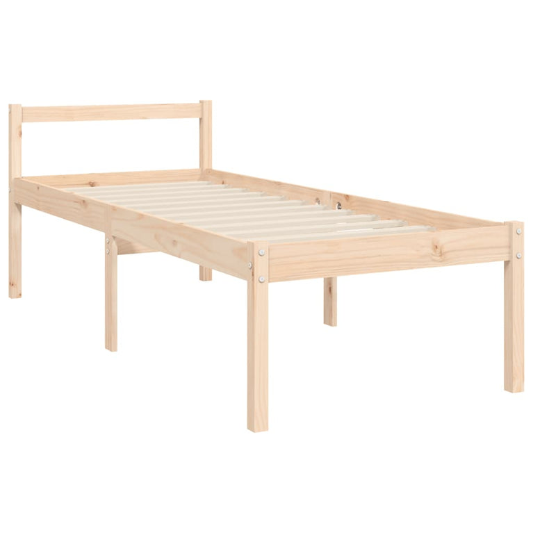 Seniorenbed met hoofdbord massief hout Small Single