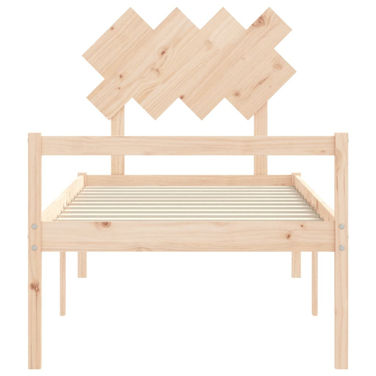 Seniorenbed met hoofdbord massief hout Single