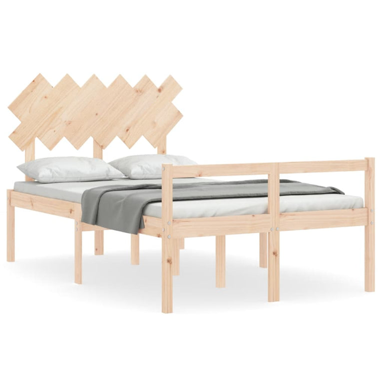 Seniorenbed met hoofdbord massief hout Double