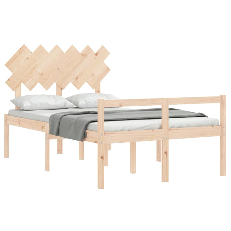 Seniorenbed met hoofdbord massief hout Double