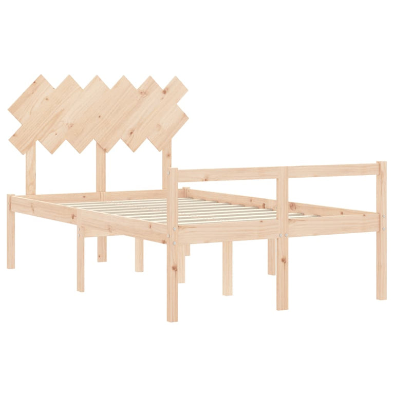Seniorenbed met hoofdbord massief hout Double