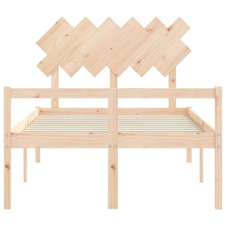Seniorenbed met hoofdbord massief hout Double