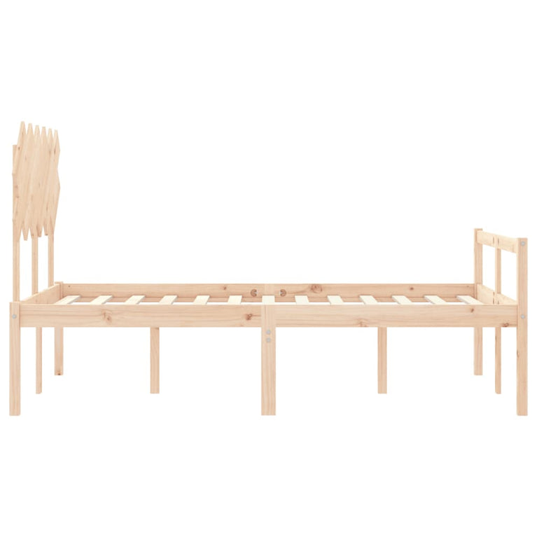 Seniorenbed met hoofdbord massief hout Double