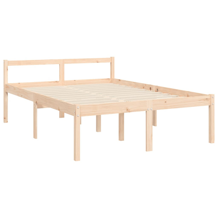 Seniorenbed met hoofdbord massief hout Double