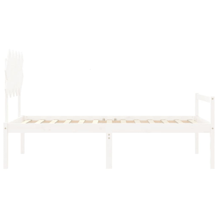 Seniorenbed met hoofdbord massief hout wit 100x200 cm