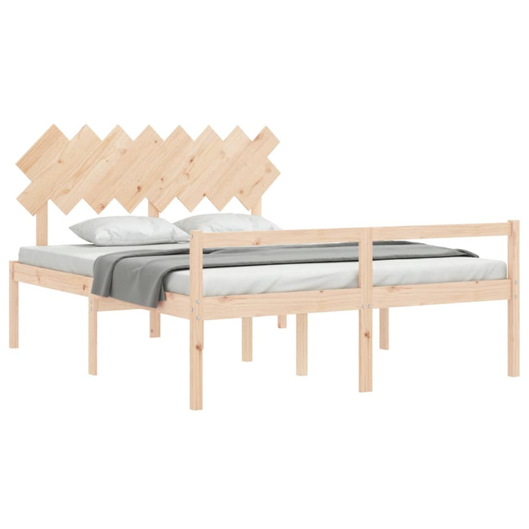 Seniorenbed met hoofdbord massief hout 160x200 cm