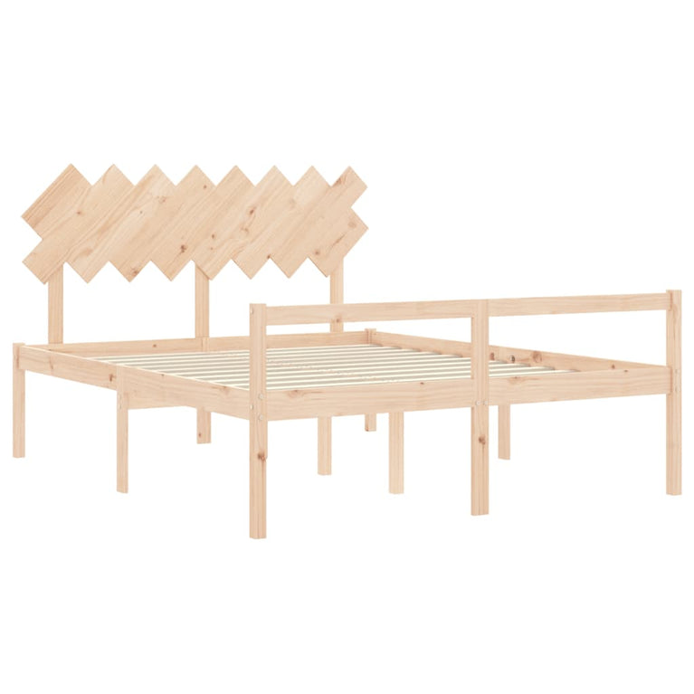 Seniorenbed met hoofdbord massief hout 160x200 cm