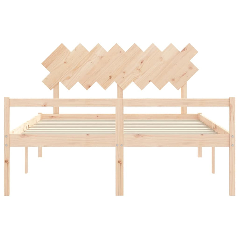 Seniorenbed met hoofdbord massief hout 160x200 cm
