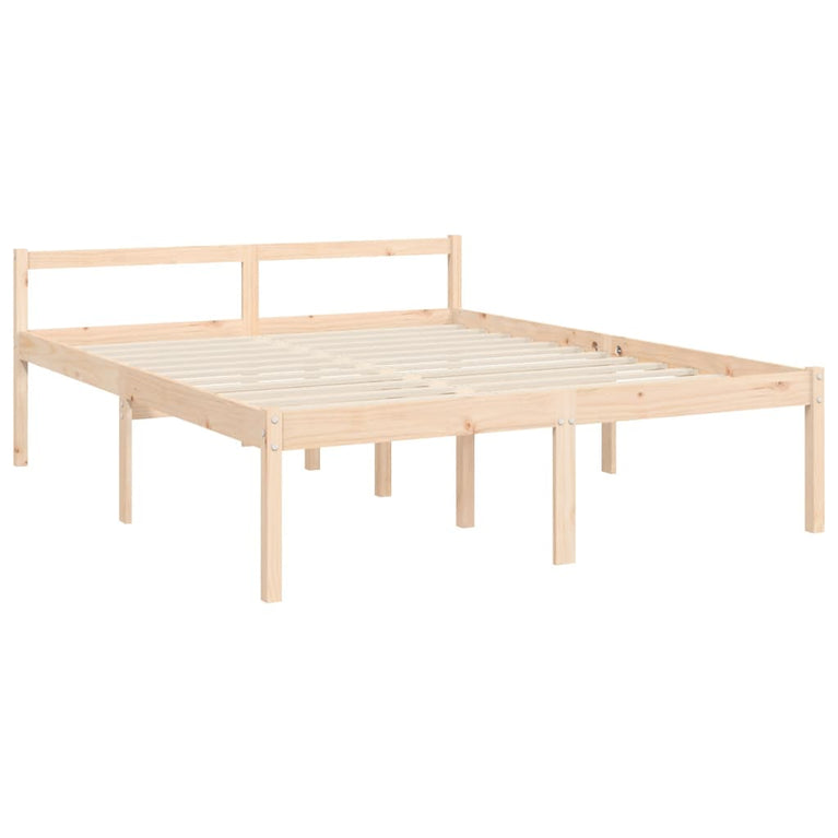 Seniorenbed met hoofdbord massief hout 160x200 cm