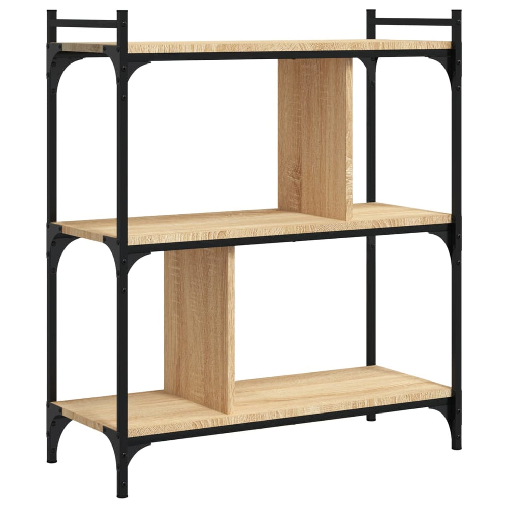 Boekenkast 3-laags 76x32x88 cm bewerkt hout sonoma eikenkleurig MeubelReus