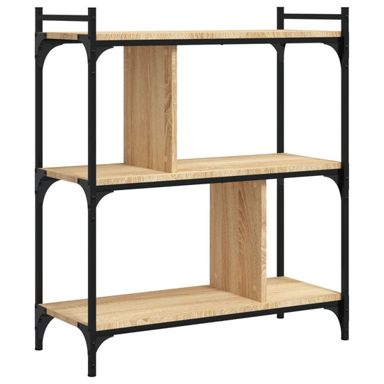 Boekenkast 3-laags 76x32x88 cm bewerkt hout sonoma eikenkleurig MeubelReus