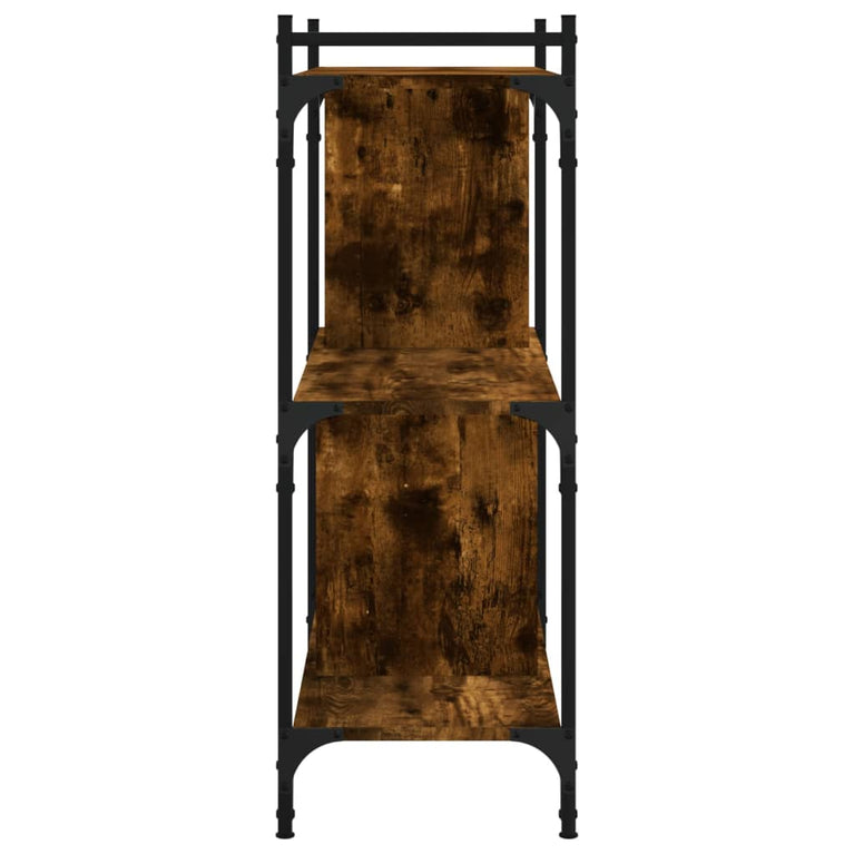 Boekenkast 3-laags 76x32x88 cm bewerkt hout gerookt eikenkleur MeubelReus