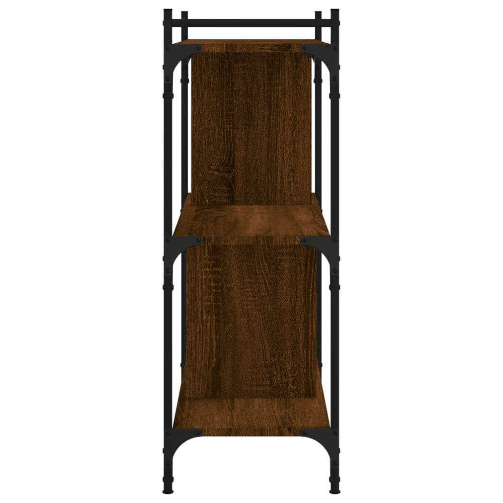 Boekenkast 3-laags 76x32x88 cm bewerkt hout bruin eikenkleur MeubelReus