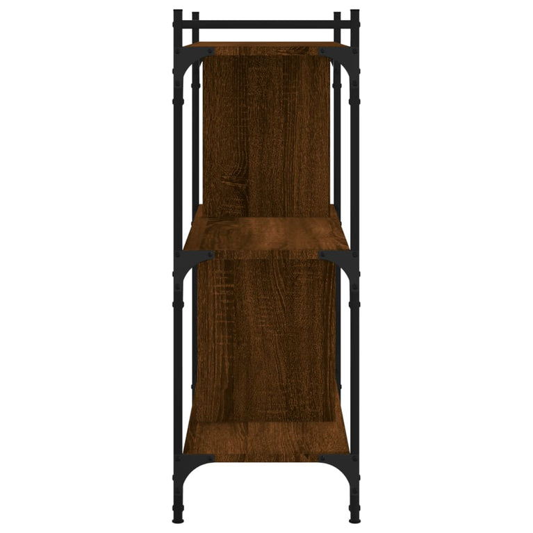 Boekenkast 3-laags 76x32x88 cm bewerkt hout bruin eikenkleur MeubelReus